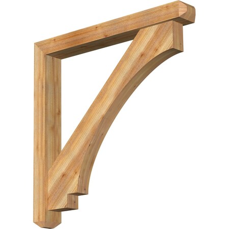 Ekena Millwork Imperial Craftsman Rough Sawn Bracket w/ Offset Brace, Western Red Cedar, 6"W x 48"D x 48"H BKT0604X48X48IMP04RWR